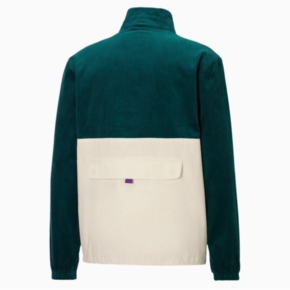 PUMA X BUTTER GOODS CORDUROY TRACK JACKET MENS SIZE 2XL XXL FULL ZIP GREEN WHITE - Picture 2 of 5